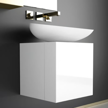 LEONARDO CUBUS WHITE KOOL MAX WHITE - Wooden vanity unit by Glass Design - view 3